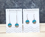 Turquoise shoreline round earrings by Jo Thomas - short
