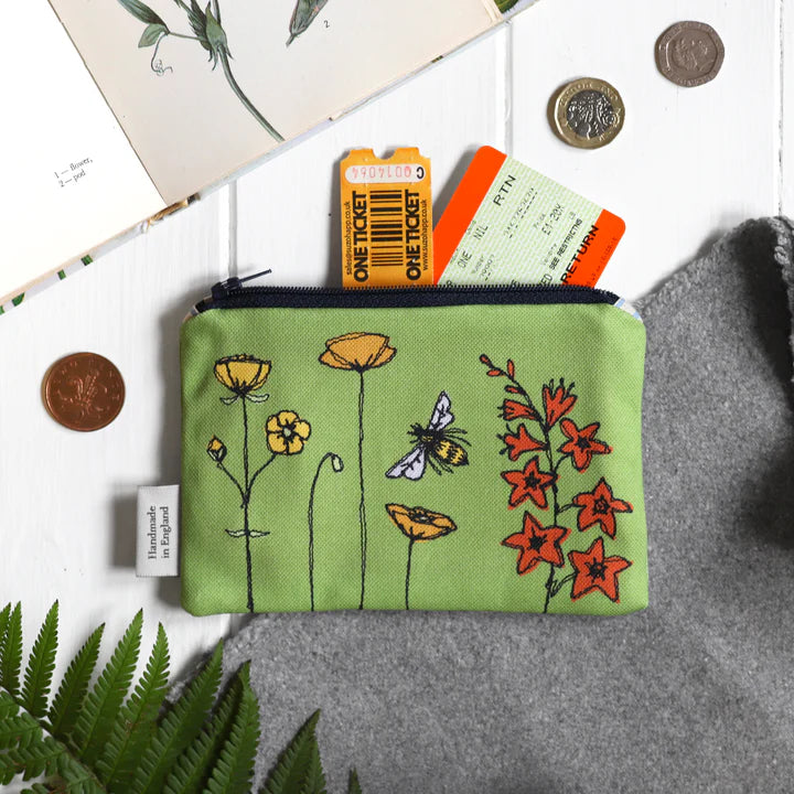 Spring flowers - medium coin purse