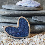 Sand and Night time blue heart pendant