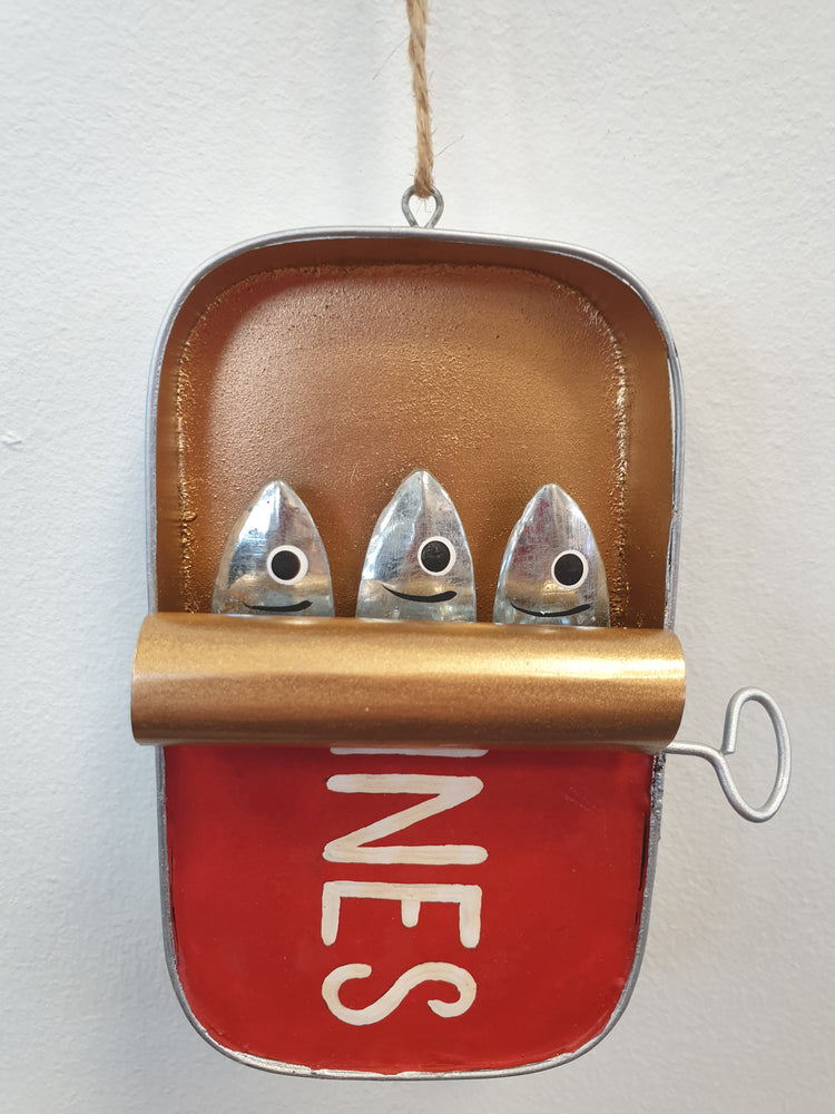 Large Sardine tin hanging decoration