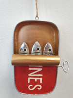 Large Sardine tin hanging decoration