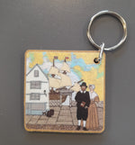 Pilgrims in Plymouth Keyring