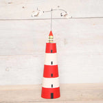 Red Lighthouse with Seagulls