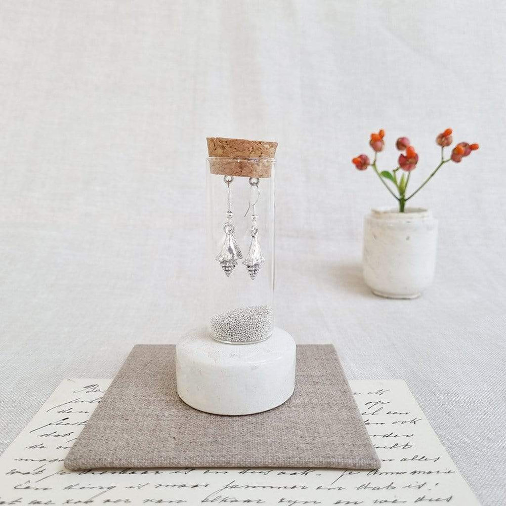 Seashell Earrings in a Bottle
